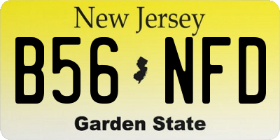 NJ license plate B56NFD