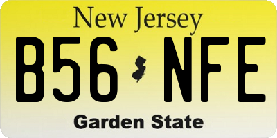 NJ license plate B56NFE