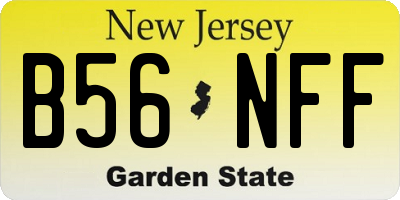NJ license plate B56NFF