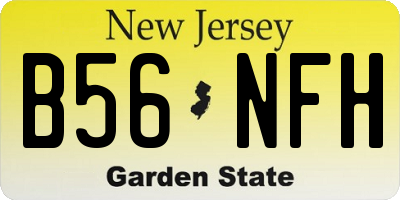 NJ license plate B56NFH