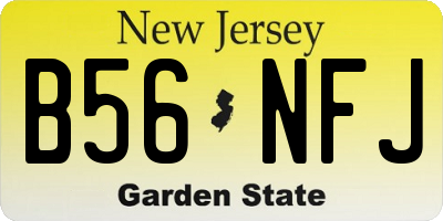 NJ license plate B56NFJ
