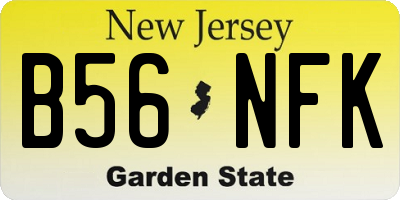 NJ license plate B56NFK