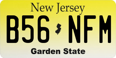 NJ license plate B56NFM