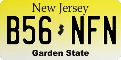 NJ license plate B56NFN