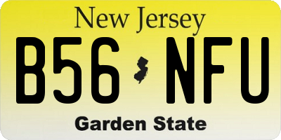 NJ license plate B56NFU