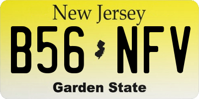NJ license plate B56NFV