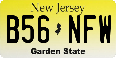 NJ license plate B56NFW