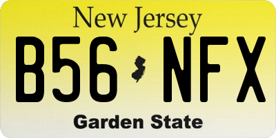 NJ license plate B56NFX