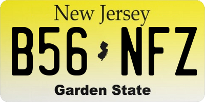 NJ license plate B56NFZ