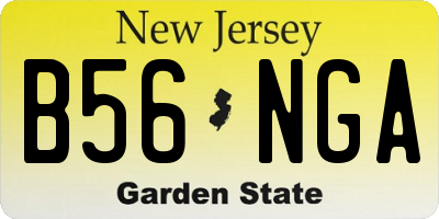 NJ license plate B56NGA