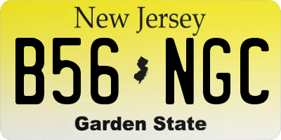 NJ license plate B56NGC