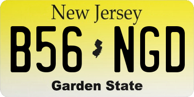 NJ license plate B56NGD