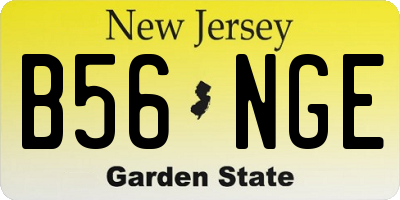 NJ license plate B56NGE