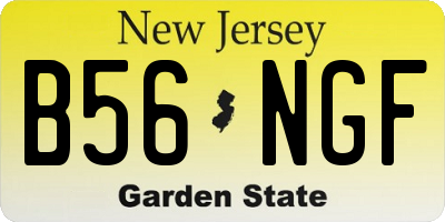 NJ license plate B56NGF