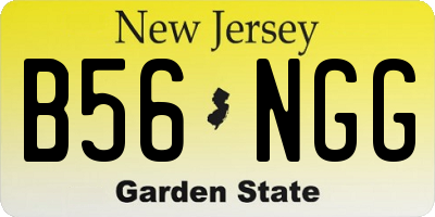 NJ license plate B56NGG