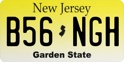 NJ license plate B56NGH