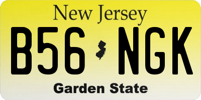 NJ license plate B56NGK