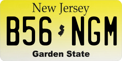 NJ license plate B56NGM