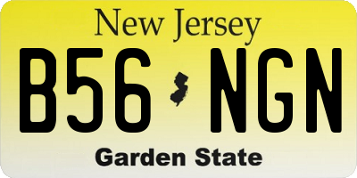 NJ license plate B56NGN