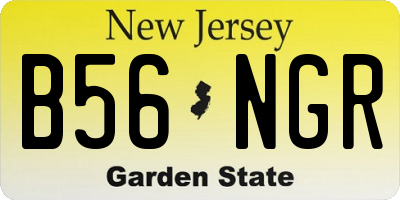 NJ license plate B56NGR