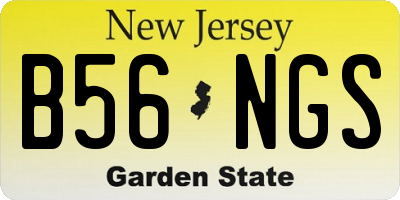 NJ license plate B56NGS