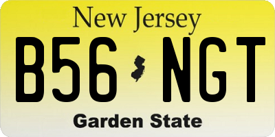 NJ license plate B56NGT