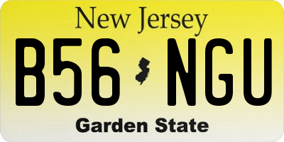 NJ license plate B56NGU