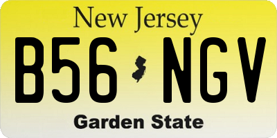 NJ license plate B56NGV