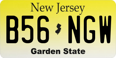 NJ license plate B56NGW