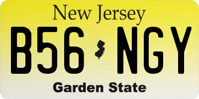 NJ license plate B56NGY