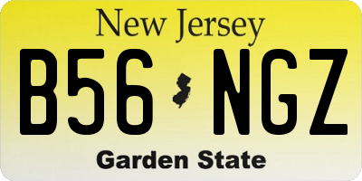NJ license plate B56NGZ