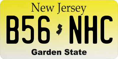 NJ license plate B56NHC