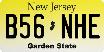 NJ license plate B56NHE