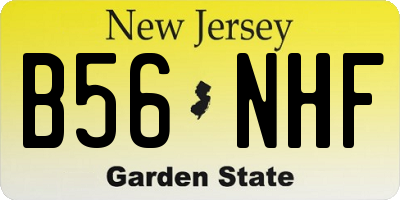 NJ license plate B56NHF