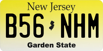 NJ license plate B56NHM
