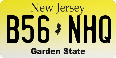 NJ license plate B56NHQ
