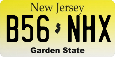 NJ license plate B56NHX