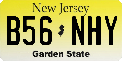 NJ license plate B56NHY