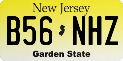 NJ license plate B56NHZ
