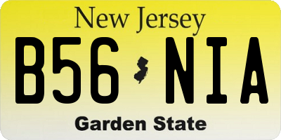 NJ license plate B56NIA