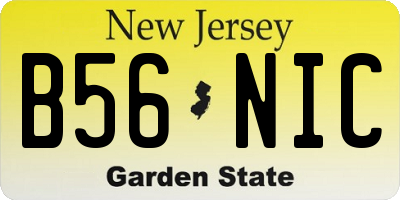 NJ license plate B56NIC