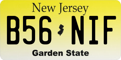 NJ license plate B56NIF