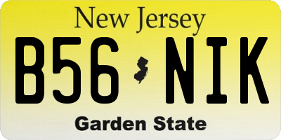NJ license plate B56NIK