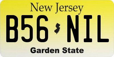 NJ license plate B56NIL