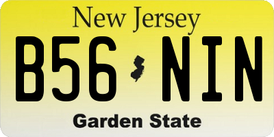 NJ license plate B56NIN