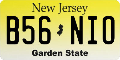 NJ license plate B56NIO