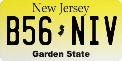 NJ license plate B56NIV