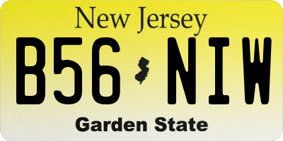 NJ license plate B56NIW