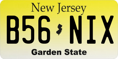NJ license plate B56NIX