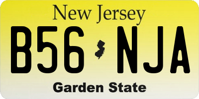 NJ license plate B56NJA